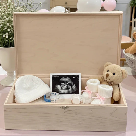 Personalized Baby Memory Box - Handcrafted Wooden Keepsake Gift - All Natural Birth Stats Box - Made in Tennessee - The Designcraft Studio
