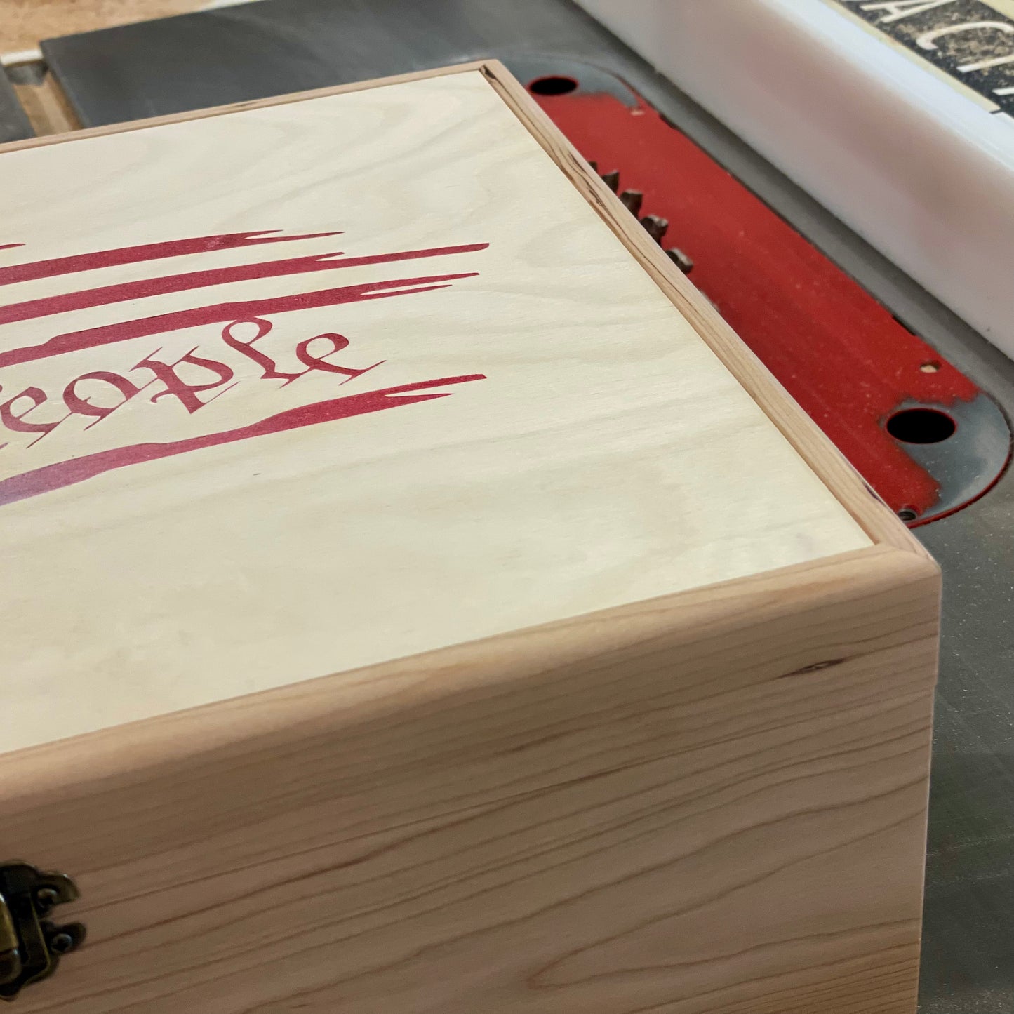 We the People Distressed American Flag Wooden Box with Hinged Lid - Store Your Treasures in Patriotic Style