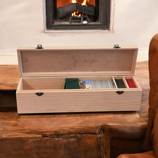 Trading Card Deck Box Wooden Collector Card Storage Box Card Organizer TCG Deck Box Baseball Card Storage Gift for Him Football Card Box