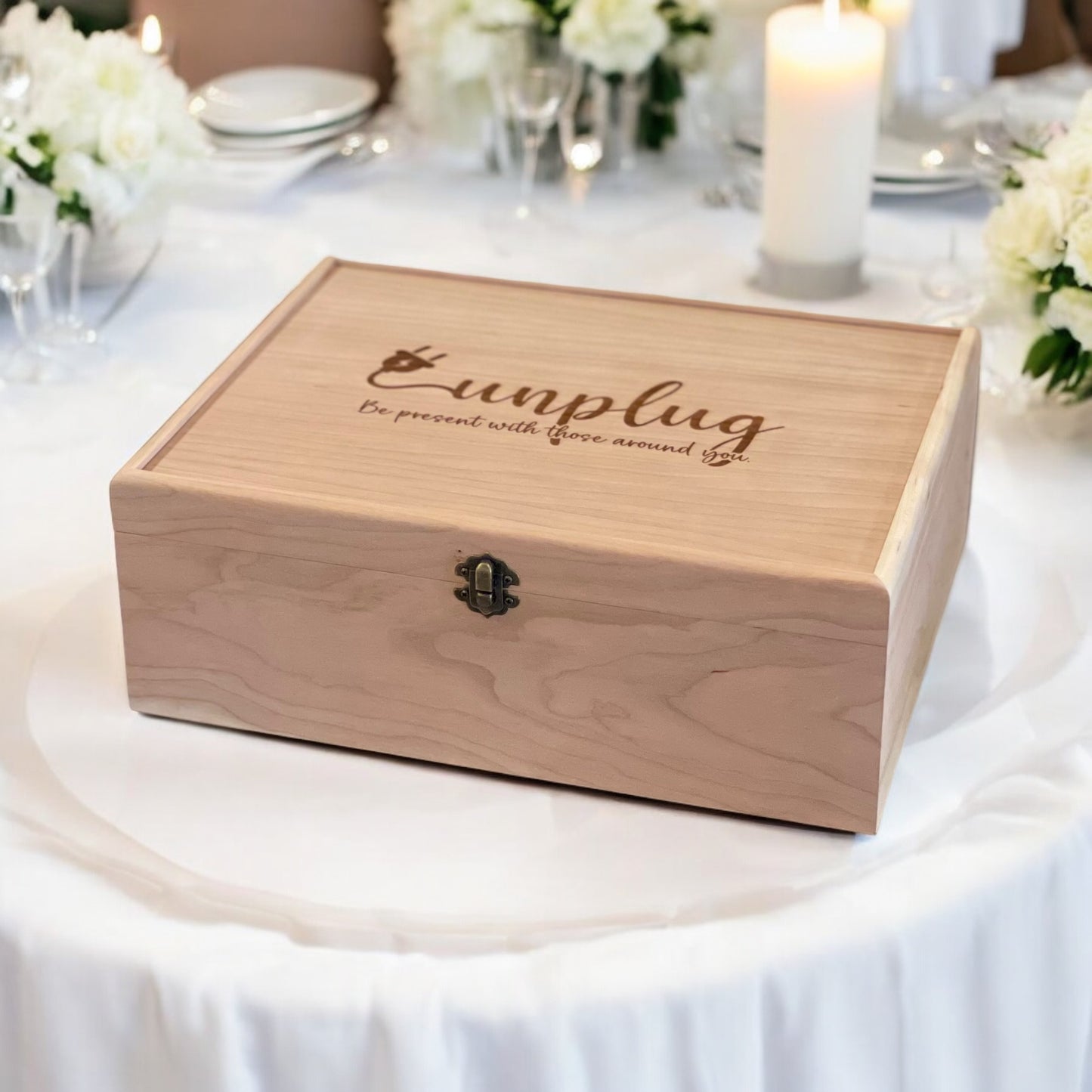 Large Unplug Box Family Phone Lock Up Box Wooden Box to Hold Cell Phones Cell Phone Time Out Cell Phone Charging Station Personalized Box