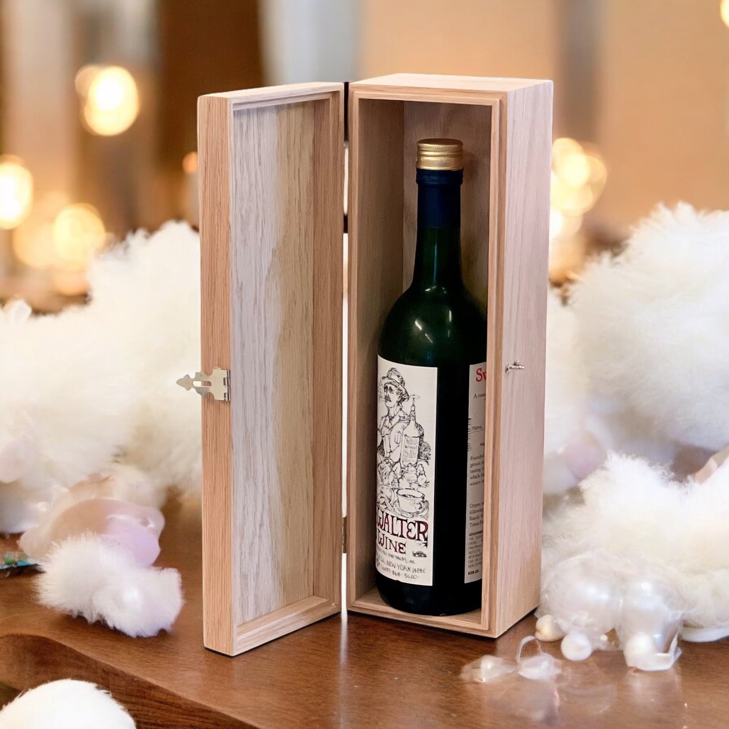 Personalized Wine Box for Wedding Ceremony Anniversary Gift Engagement Couples Keepsake Memory Box Handmade and Custom Engraved Wine Box