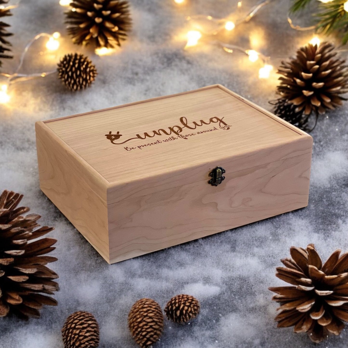 Large Unplug Box Family Phone Lock Up Box Wooden Box to Hold Cell Phones Cell Phone Time Out Cell Phone Charging Station Personalized Box