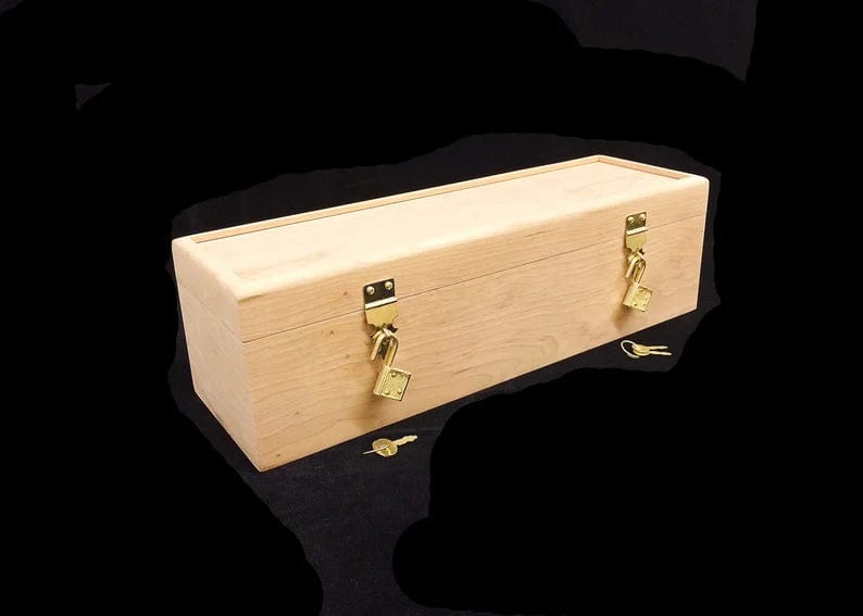 The Designcraft Studio Personalized Wedding Wine Box w/ Hinges & 2 Locks- Holds 1 Bottle of Wine