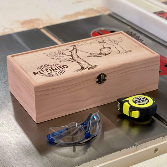 The Designcraft Studio Retirement Memory Box with Lid | Retirement Gift Idea | Retirement Keepsake Box | The Designcraft Studio