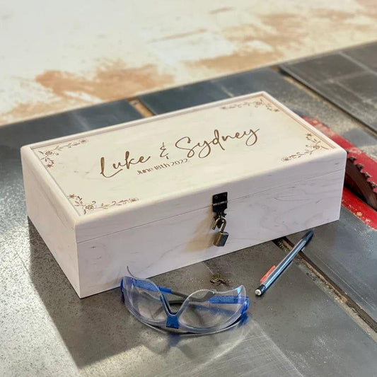 Personalized Wine Box Wedding Wooden Custom Wine Holder Engraved Wine Bottle Gift Box Engagement Wedding Gift for Couple Unity Ceremony - The Designcraft Studio