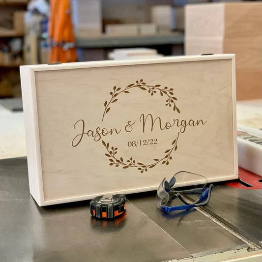 Wedding & Anniversary Keepsake Boxes | The Designcraft Studio | 16 1/2 x 10 1/4 x 4 3/4 - The Designcraft Studio