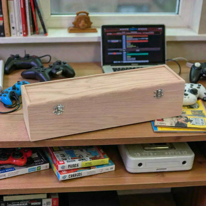 1-Row Wooden Trading Card Storage Box - MTG Deck Box - Holds 750+ Cards - The Designcraft Studio