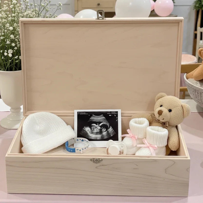 Personalized Baby Memory Box - Handcrafted Wooden Keepsake Gift - All Natural Birth Stats Box - Made in Tennessee - The Designcraft Studio