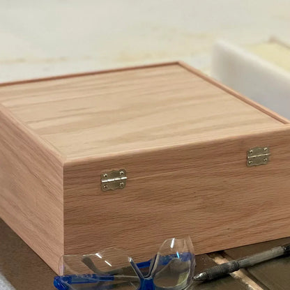 Square Wooden Box Oak Wood Box for Crafts Unfinished Wood Box Decorative Wooden Box Gift for Him Memory Box for Her Laser Engraving Handmade - The Designcraft Studio