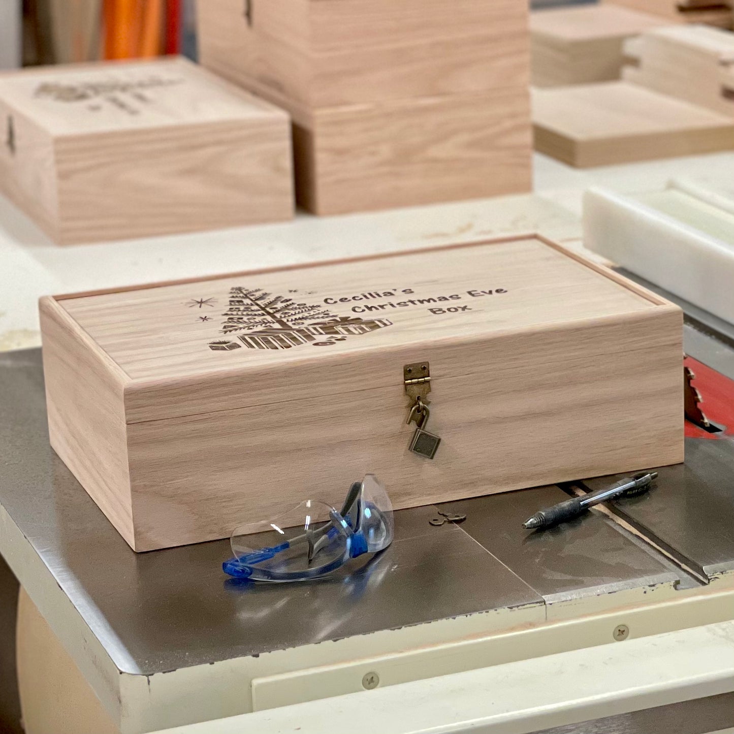 Christmas Eve Box- Personalised Wooden Christmas Eve Boxes for Children