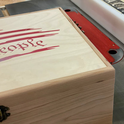 We the People American Flag Wooden Box - Patriotic Keepsake Storage - The Designcraft Studio