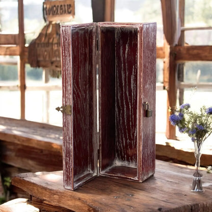 Rustic Wooden Wine Box - One-of-a-Kind Wedding Gift - The Designcraft Studio