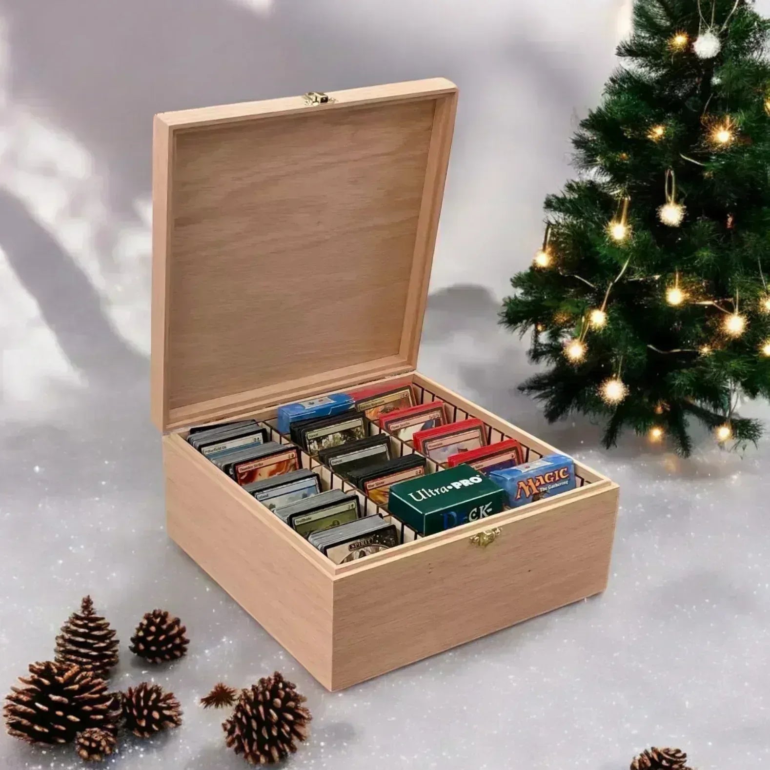 3-Row Trading Card Box - Oak Maple Cherry