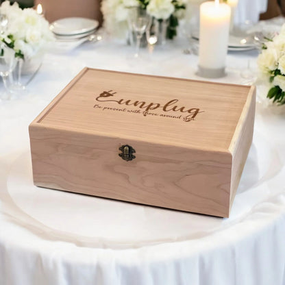 Large Unplug Box Family Phone Lock Up Box Wooden Box to Hold Cell Phones Cell Phone Time Out Cell Phone Charging Station Personalized Box - The Designcraft Studio