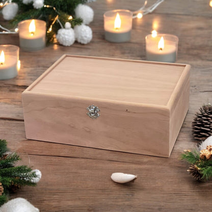 Personalized Wooden Box with Hinged Lid Custom Keepsake Box Wedding Memory Box 5th Anniversary Gift Couples Gift Wood Box Handmade