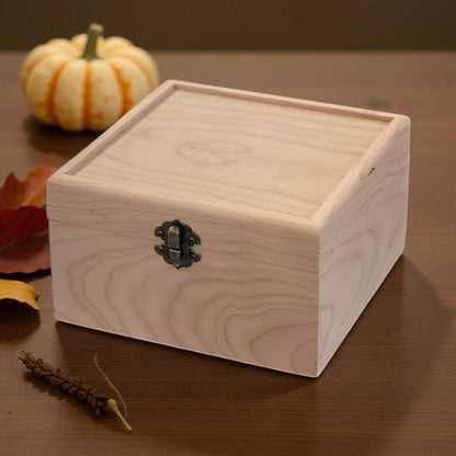 Handmade Wooden Tea Box - All Natural 4-Compartment Storage Chest - The Designcraft Studio