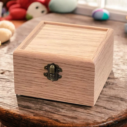 Personalized Small Wood Keepsake Box - 5x5x3 Unfinished Trinket & Jewelry Box with Lid | Custom Engraved - The Designcraft Studio