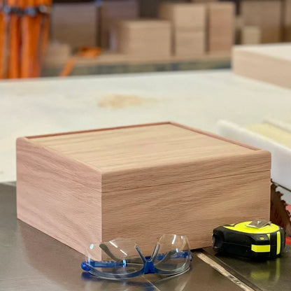 Square Wooden Box Oak Wood Box for Crafts Unfinished Wood Box Decorative Wooden Box Gift for Him Memory Box for Her Laser Engraving Handmade - The Designcraft Studio