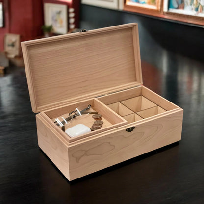 Watch Box Wood Watch Box for Men Wooden Watch Box Organizer Watch Box Personalized Watch Storage Case Laser Engrave Valet Tray Wood - The Designcraft Studio