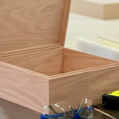 Square Wooden Box Oak Wood Box for Crafts Unfinished Wood Box Decorative Wooden Box Gift for Him Memory Box for Her Laser Engraving Handmade - The Designcraft Studio