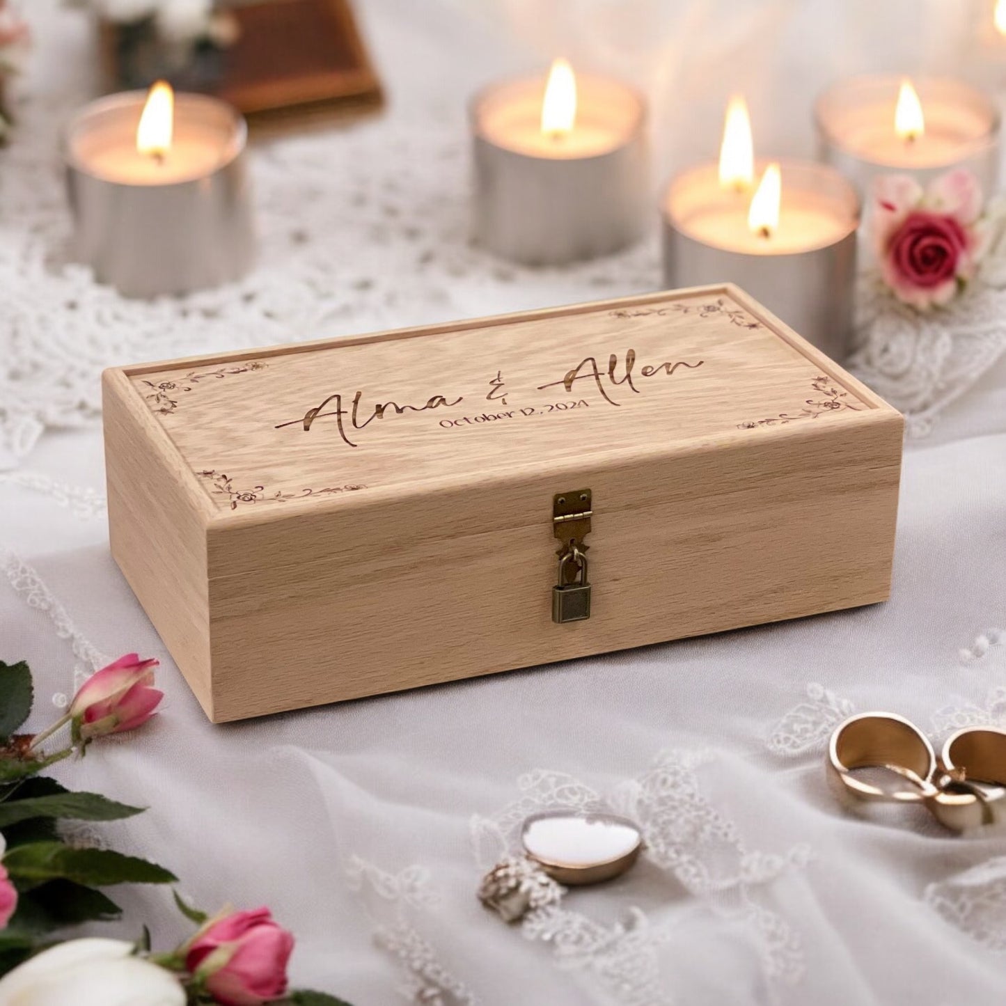 Personalized Wine Box Wedding Wooden Custom Wine Holder Engraved Wine Bottle Gift Box Engagement Wedding Gift for Couple Unity Ceremony