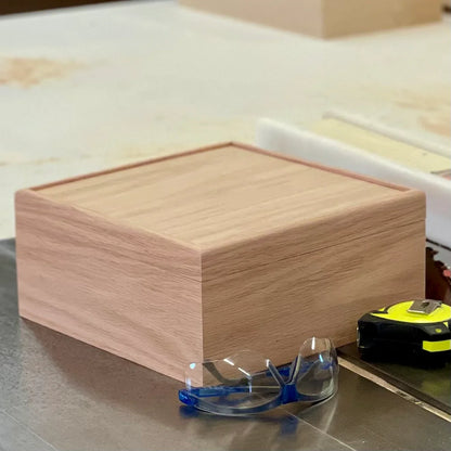 Square Wooden Box Oak Wood Box for Crafts Unfinished Wood Box Decorative Wooden Box Gift for Him Memory Box for Her Laser Engraving Handmade - The Designcraft Studio