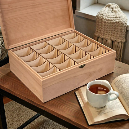 4-Row Wooden Card Storage Box - All Natural Oak, Maple, Cherry - Holds 1,500+ Cards - The Designcraft Studio
