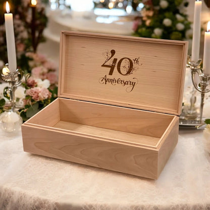 Personalized Anniversary Gift Wine Box for Couples Keepsake Box Memory Box Custom Engraved Anniversary Box for Wedding Gift for Her - The Designcraft Studio
