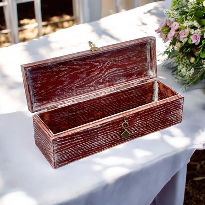 Rustic Wooden Wine Box - One-of-a-Kind Wedding Gift - The Designcraft Studio