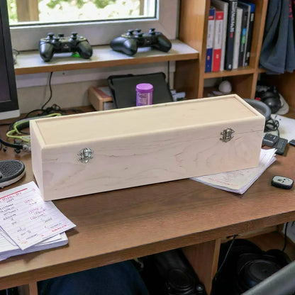 1-Row Wooden Trading Card Storage Box - MTG Deck Box - Holds 750+ Cards - The Designcraft Studio