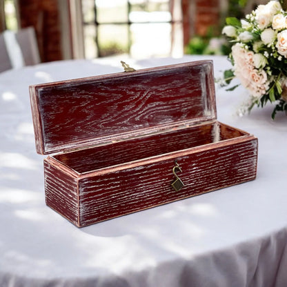 Rustic Wooden Wine Box - One-of-a-Kind Wedding Gift - The Designcraft Studio