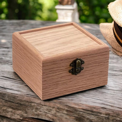 Personalized Small Wood Keepsake Box - 5x5x3 Unfinished Trinket & Jewelry Box with Lid | Custom Engraved - The Designcraft Studio