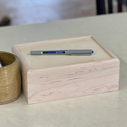 Unfinished Maple Keepsake Box with Hinged Lid - The Designcreaft Studio (8"x6"x3") - The Designcraft Studio