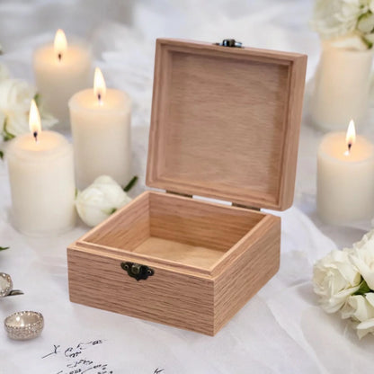 Personalized Small Wood Keepsake Box - 5x5x3 Unfinished Trinket & Jewelry Box with Lid | Custom Engraved - The Designcraft Studio