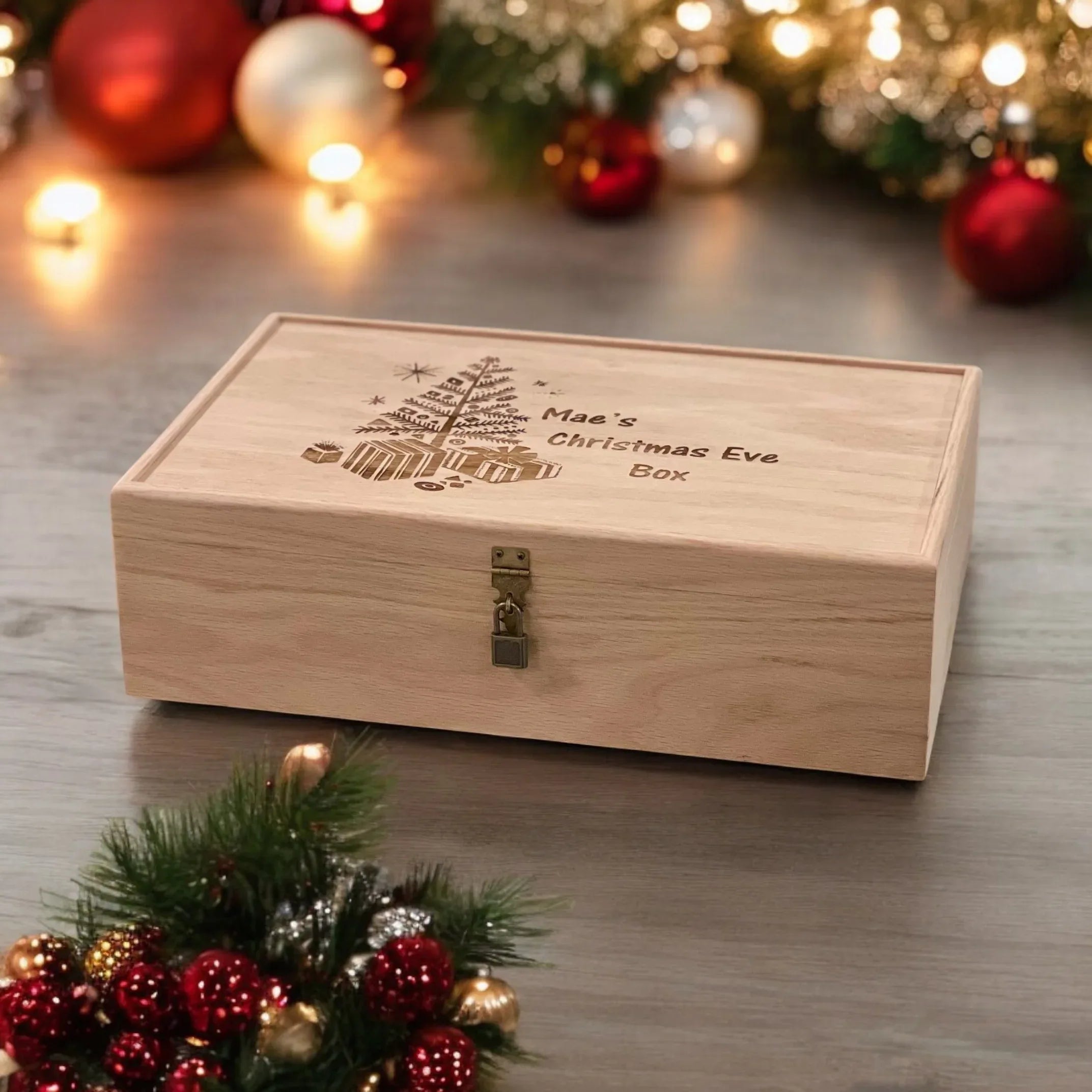 Christmas Eve Box- Personalised Wooden Christmas Eve Boxes for