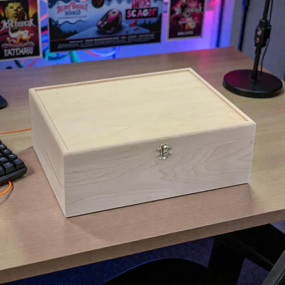 4-Row Wooden Card Storage Box - All Natural Oak, Maple, Cherry - Holds 1,500+ Cards - The Designcraft Studio