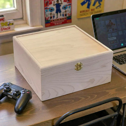 3-Row Wooden Trading Card Storage Box - MTG Commander Deck Box - Holds 1,125+ Cards - The Designcraft Studio