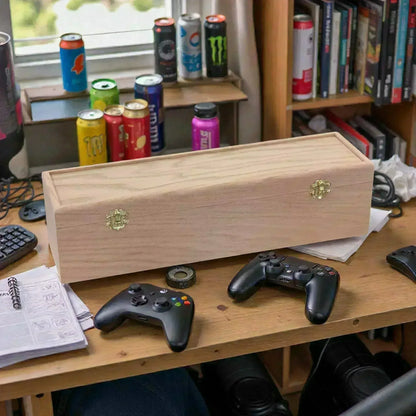 1-Row Wooden Trading Card Storage Box - MTG Deck Box - Holds 750+ Cards - The Designcraft Studio