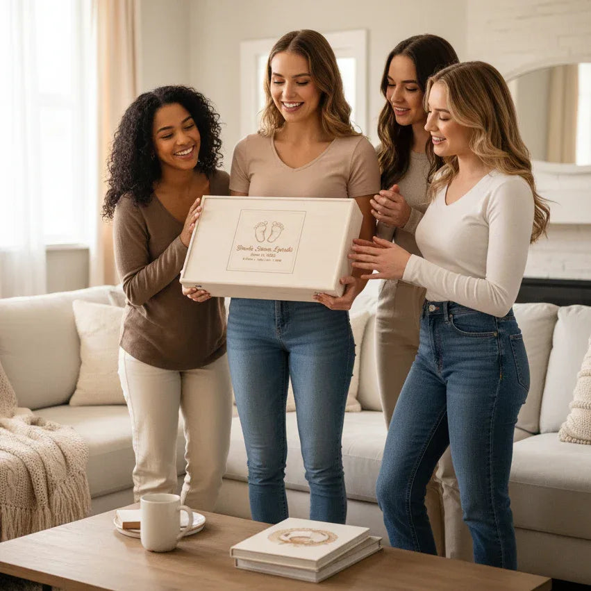 Personalized Baby Memory Box - Handcrafted Wooden Keepsake Gift - All Natural Birth Stats Box - Made in Tennessee - The Designcraft Studio