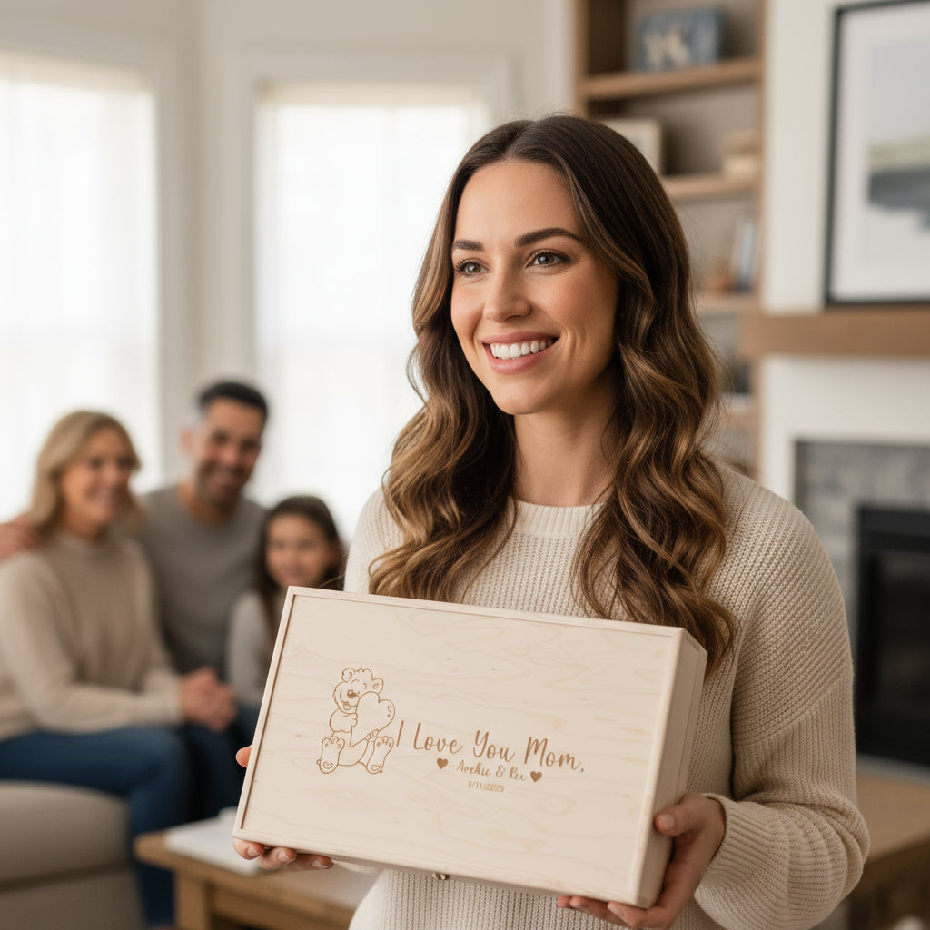 Extra Large Unfinished Hardwood Box with Hinged Lid | Personalized
