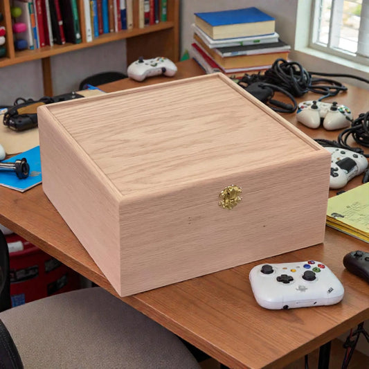 3-Row Wooden Trading Card Storage Box - MTG Commander Deck Box - Holds 1,125+ Cards - The Designcraft Studio