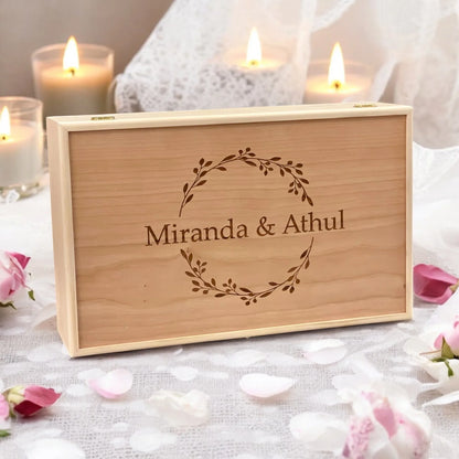 Wedding Card Box Bridal Card Box Wedding Keepsake Box Wedding Box Wedding Gift Box Wedding Money Box Wooden Card Box Custom Laser Engraved - The Designcraft Studio