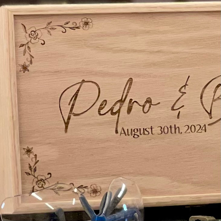 Personalized Wine Box Wedding Wooden Custom Wine Holder Engraved Wine Bottle Gift Box Engagement Wedding Gift for Couple Unity Ceremony