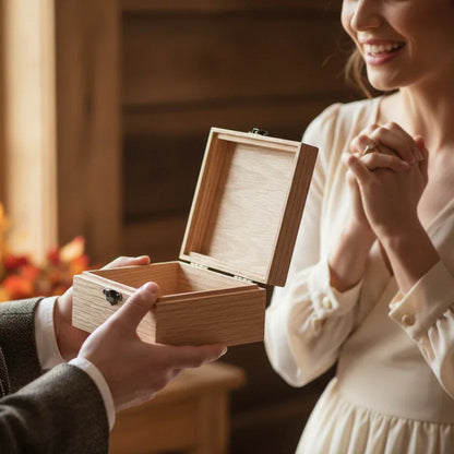 Personalized Small Wood Keepsake Box - 5x5x3 Unfinished Trinket & Jewelry Box with Lid | Custom Engraved - The Designcraft Studio