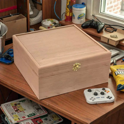 3-Row Wooden Trading Card Storage Box - MTG Commander Deck Box - Holds 1,125+ Cards - The Designcraft Studio