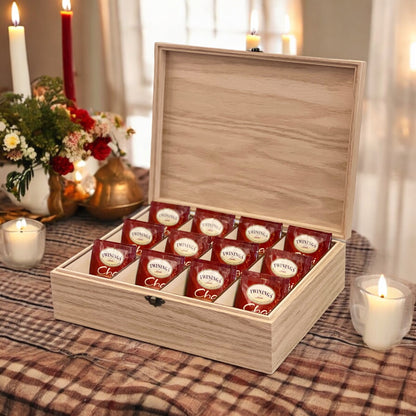Custom Wooden Tea Box | Gift for Tea Lovers | Custom Engraved Tea Storage Chest | Tea Organizer