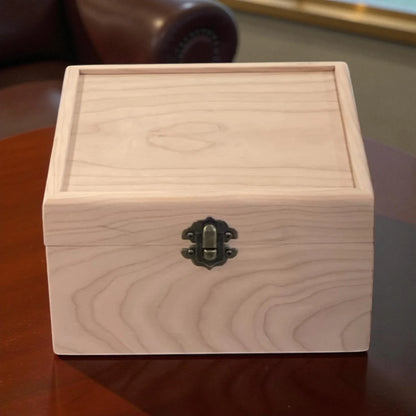 Handmade Wooden Tea Box - All Natural 4-Compartment Storage Chest - The Designcraft Studio