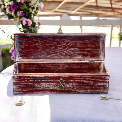 Rustic Wooden Wine Box - One-of-a-Kind Wedding Gift - The Designcraft Studio