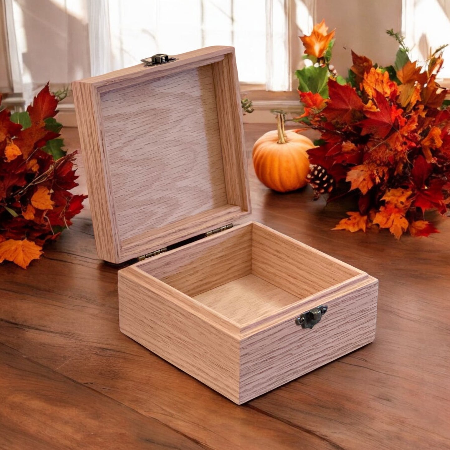 Personalized Small Wood Keepsake Box - 5x5x3 Unfinished Trinket & Jewelry Box with Lid | Custom Engraved