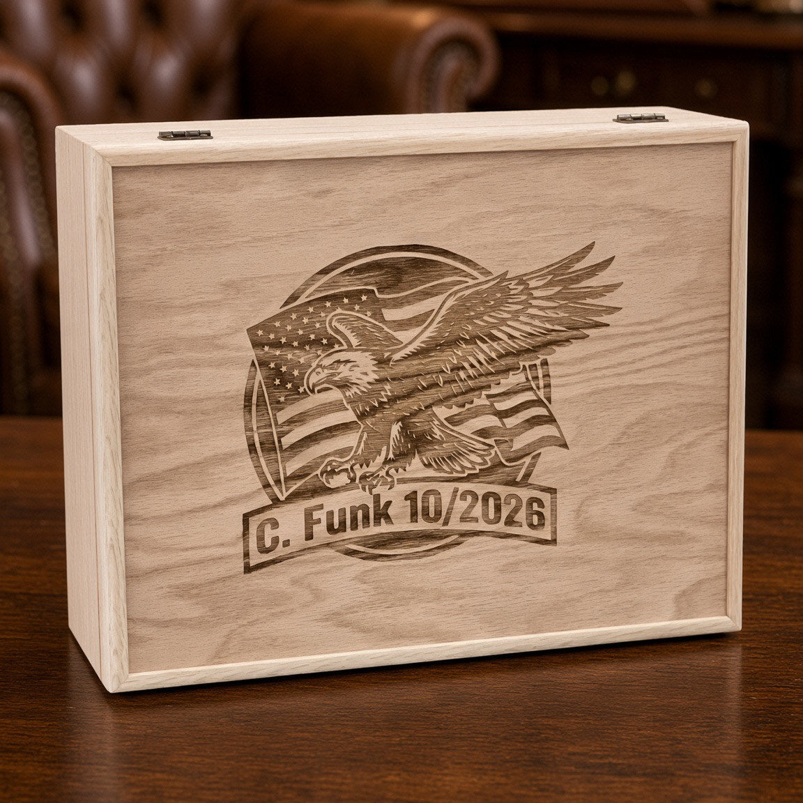 Large Wooden Box with Hinged Lid | 13⅜ x 10¼ – The Designcraft Studio